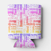 Rafraîchisseur Pour Canette Typographie multilingue du Merci arc-en-ciel (Dos)