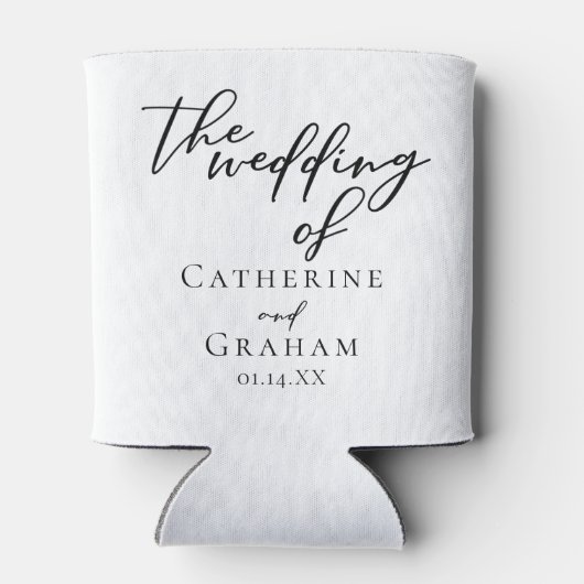 Rafraîchisseur Pour Canette Typographie noire simple Mariage hivernal chic (Dos)