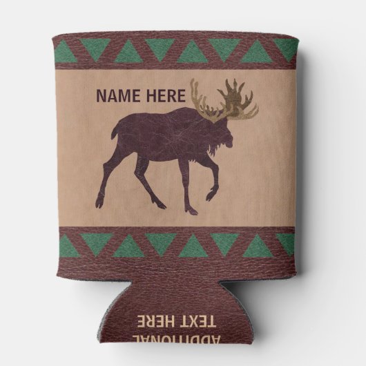 Rafraîchisseur Pour Canette Un Design Rustique Moose Faux cuir (Dos)