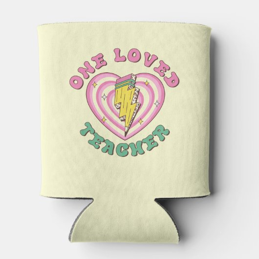 Rafraîchisseur Pour Canette Un enseignant aimé Valentine Enseignant Cadeau (Dos)