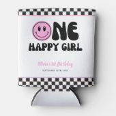 Rafraîchisseur Pour Canette Une joyeuse fille rose joyeux anniversaire de visa (Devant)