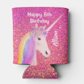 Rafraîchisseur Pour Canette Unicorn 5e fête d'anniversaire Favoriser Pink Pers (Dos)