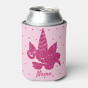 Rafraîchisseur Pour Canette Unicorn Visage rose Parties scintillant fille enfa