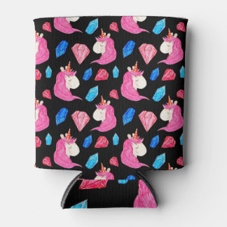 Rafraîchisseur Pour Canette Unicorne, cristaux : magique motif aquarelle.