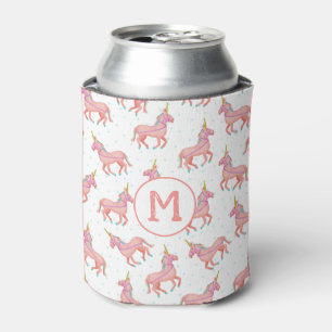 Rafraîchisseur Pour Canette Unicorne rose mignonne et Motif d'étoiles   Monogr