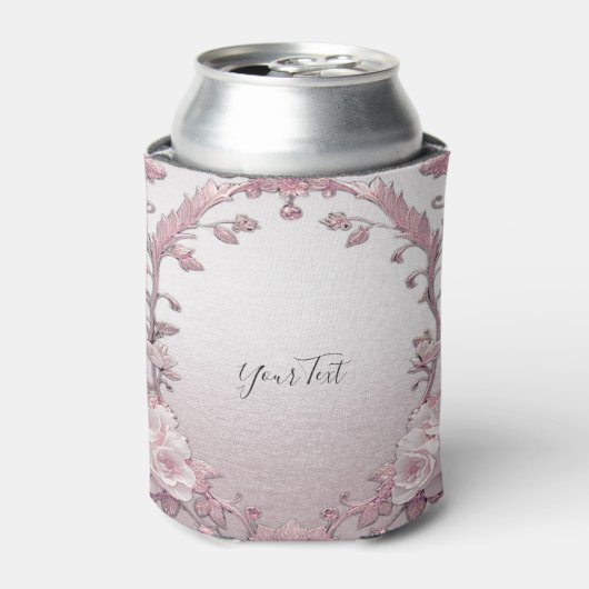 Rafraîchisseur Pour Canette Unique Pink Floral Can Cooler (Can devant)