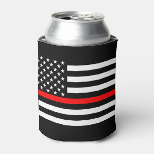 Rafraîchisseur Pour Canette USA Flag Thin Red Line Memorial