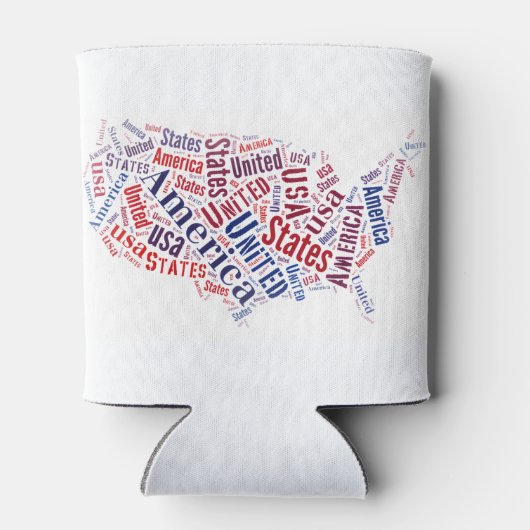 Rafraîchisseur Pour Canette USA Map Word Art (Dos)
