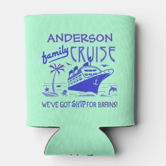 Rafraîchisseur Pour Canette Vacances croisière en famille Funny Ship | Nom per (Dos)