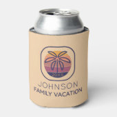 Rafraîchisseur Pour Canette Vacances en famille Palmier personnalisé (Can devant)
