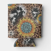 Rafraîchisseur Pour Canette Vache léopard Imprimer la sublimation du tournesol (Devant)