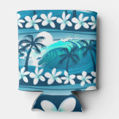 Rafraîchisseur Pour Canette vague de surf tropicale avec palmiers (Dos)