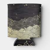 Rafraîchisseur Pour Canette Vague dorée, texture papier. (Devant)