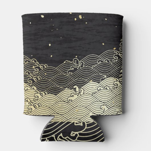 Rafraîchisseur Pour Canette Vague dorée, texture papier. (Dos)