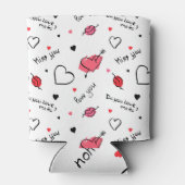 Rafraîchisseur Pour Canette Valentine's Hearts Arrow sans couture (Dos)