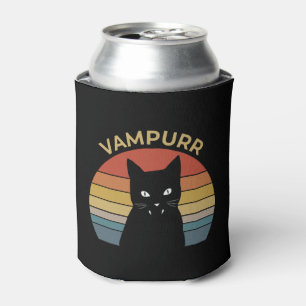 Rafraîchisseur Pour Canette Vampurr funny vampire cat retro sunset Halloween