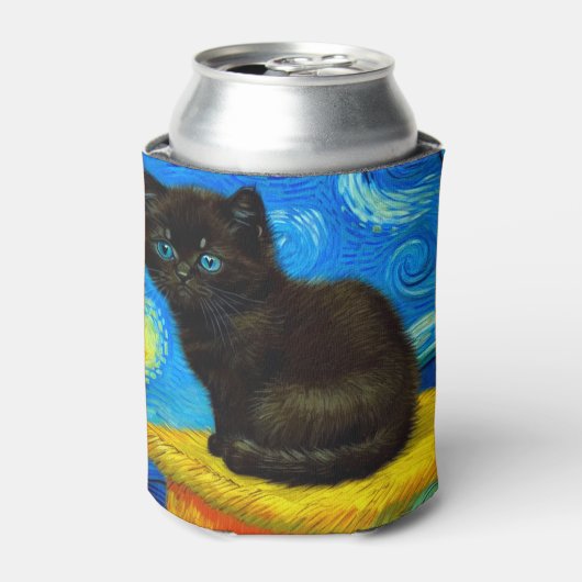 Rafraîchisseur Pour Canette Van Gogh Style Starry Night Cat (Can devant)