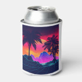 Rafraîchisseur Pour Canette Vaporwave rocks and palm trees (Can devant)