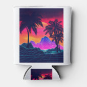 Rafraîchisseur Pour Canette Vaporwave rocks and palm trees (Devant)