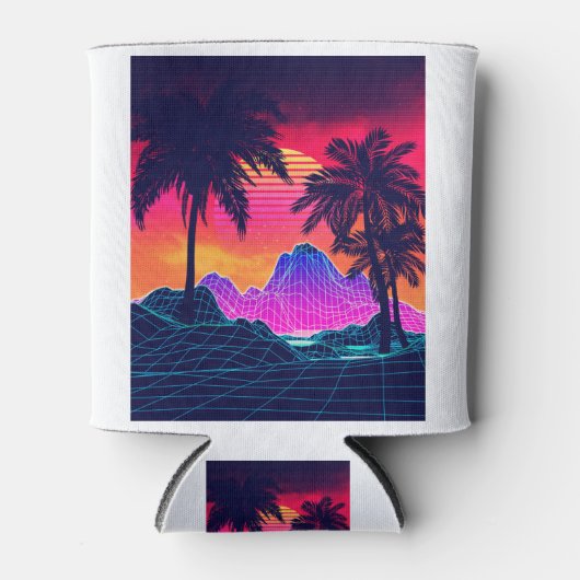 Rafraîchisseur Pour Canette Vaporwave rocks and palm trees (Devant)