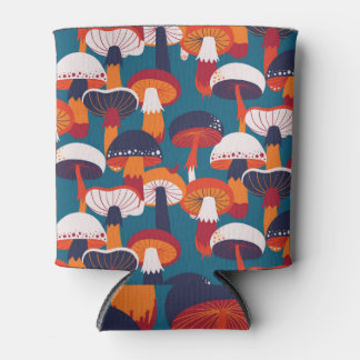 Rafraîchisseur Pour Canette Variété de champignons, illustration vintage sans 