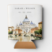 Rafraîchisseur Pour Canette Vatican Rome Italie Aquarelle Paysage Mariage (Dos)