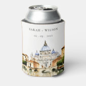 Rafraîchisseur Pour Canette Vatican Rome Italie Aquarelle Paysage Mariage (Can Dos)