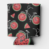 Rafraîchisseur Pour Canette Vélos à roue de pastèque, motif d'été. (Devant)