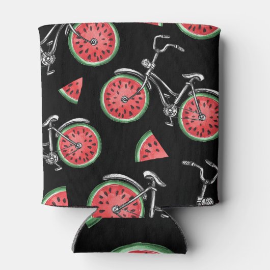 Rafraîchisseur Pour Canette Vélos à roue de pastèque, motif d'été. (Dos)