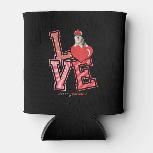 Rafraîchisseur Pour Canette Venin de Husky Valentines | Husky Heart (Devant)