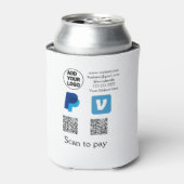 Rafraîchisseur Pour Canette Venmo paypal scan pour payer ajouter q r code logo (Can devant)