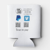 Rafraîchisseur Pour Canette Venmo paypal scan pour payer ajouter q r code logo (Dos)