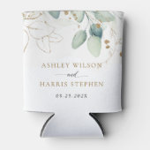 Rafraîchisseur Pour Canette Verdure or Eucalyptus Rustique Mariage (Devant)