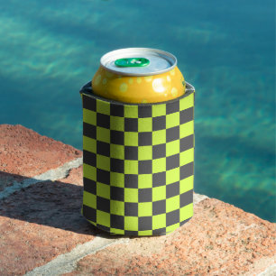 Rafraîchisseur Pour Canette Vert et gris À damiers Motif