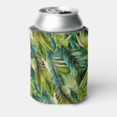 Rafraîchisseur Pour Canette Vert et Turquoise Aquarelle Tropical Palm Feuille (Can Dos)