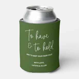 Rafraîchisseur Pour Canette Vert Pour Avoir Et Tenir La Bière Mariage Froid