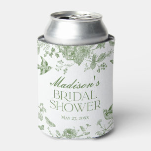 Rafraîchisseur Pour Canette Vert Toile De Jouy Vintage Floral Fête de Mariage