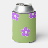 Rafraîchisseur Pour Canette Vert violet Floral Élégant Retro Boisson (Can Dos)