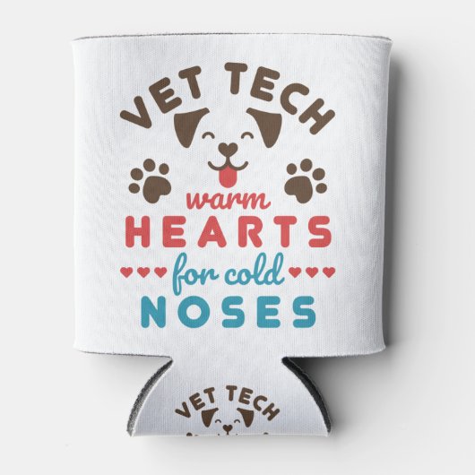 Rafraîchisseur Pour Canette Vet Tech Coeurs chauds pour nez froid (Devant)