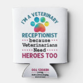 Rafraîchisseur Pour Canette Vétérinaire Réceptionniste Cute Appréciation Paw (Dos)