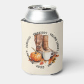 Rafraîchisseur Pour Canette Vibes D'Automne Cosy - Bottes, Épices Citrouilles, (Can Dos)