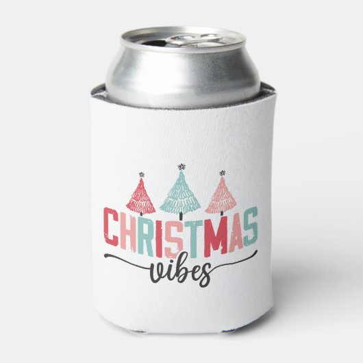 Rafraîchisseur Pour Canette Vibes de Noël - Festive Tree Design (Can devant)