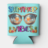 Rafraîchisseur Pour Canette Vibes d'été colorées rétros (Devant)