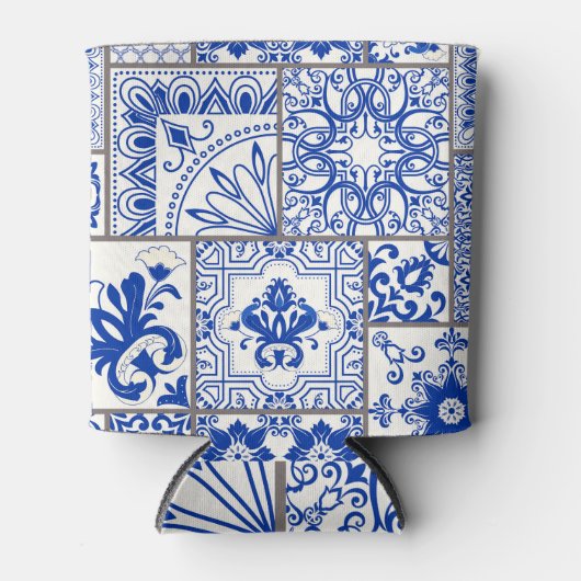 Rafraîchisseur Pour Canette Victorian Majolica : Patchwork Tile Motif. (Devant)