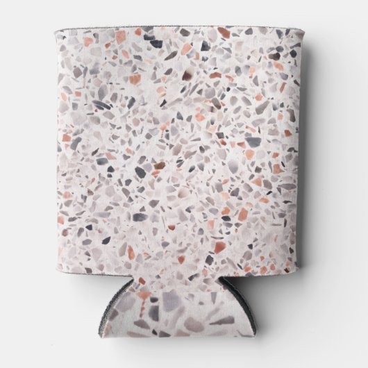 Rafraîchisseur Pour Canette Vieille texture terrazzo, motif d'hamper. (Devant)