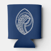 Rafraîchisseur Pour Canette Vierge Marie, dentelle blanche, bleu marine (Dos)