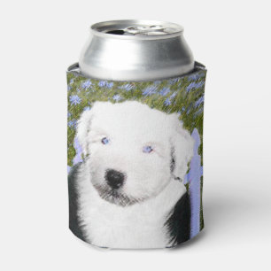 Rafraîchisseur Pour Canette Vieux anglais Sheepdog Puppy Peinture - Chien Art