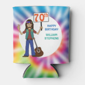 Rafraîchisseur Pour Canette Vieux Hippie Hippy Tie Dye 70e Anniversaire fête C (Devant)