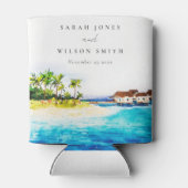 Rafraîchisseur Pour Canette Villa Tropical Overwater Seascape Beach Mariage (Dos)