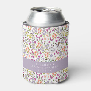 Rafraîchisseur Pour Canette Vintage Boho Vélo Floral Personnalisé Mariage